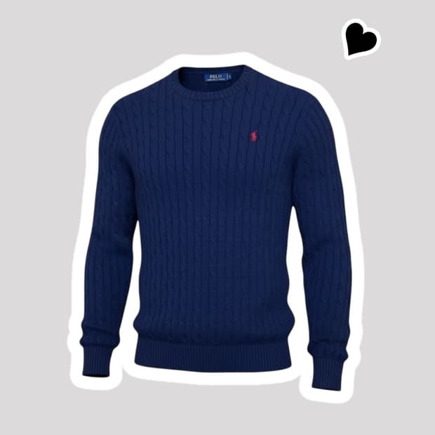 신형 폴로 랄프로렌 네이비 꽈배기 니트
