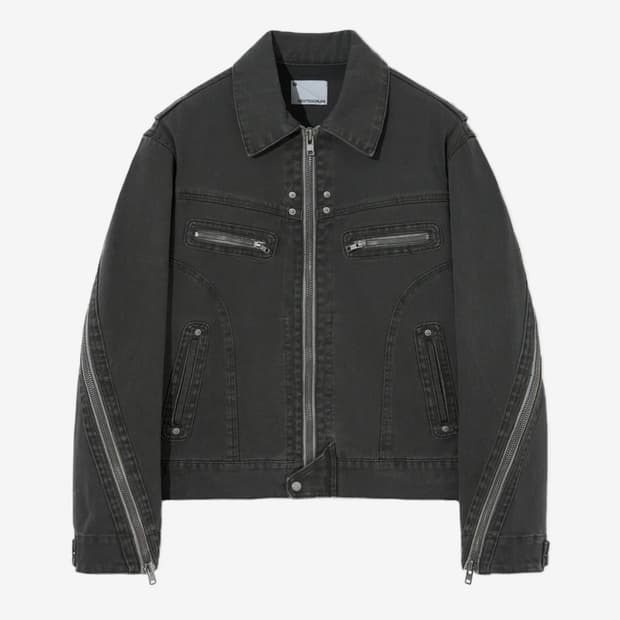 ZIPPER TRUCKER JACKET GARMENT DYEING KHA