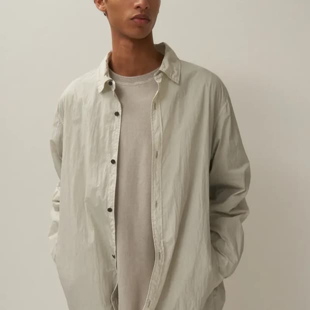 ATON hand dyed nylon shirt jacket 2사이즈