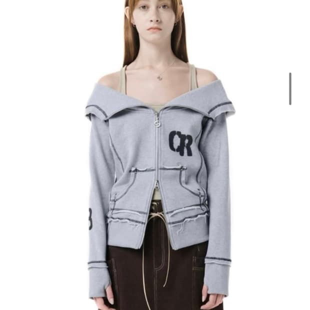 세릭 오프숄더 후드집업