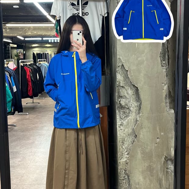 몽벨 후드 바람막이 자켓 블루 키즈 160 #csz2842