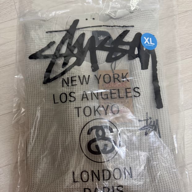 스투시 래글런 써멀 롱슬리브 크루 본 XL 새상품