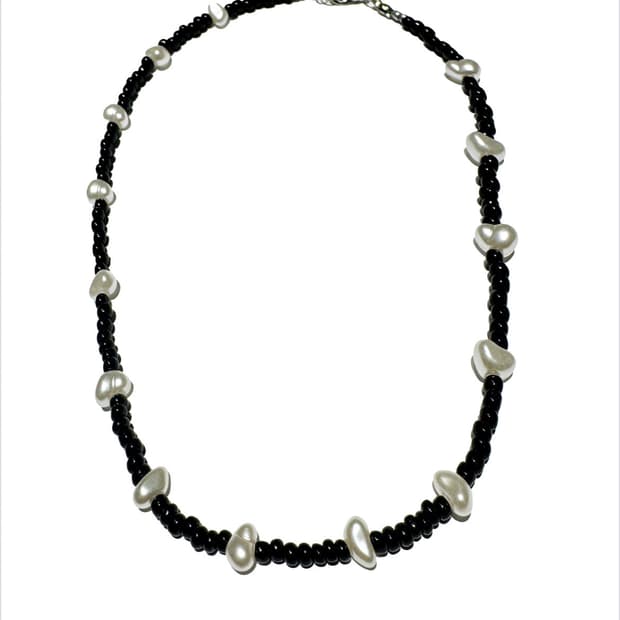 Black sunstone bead necklace