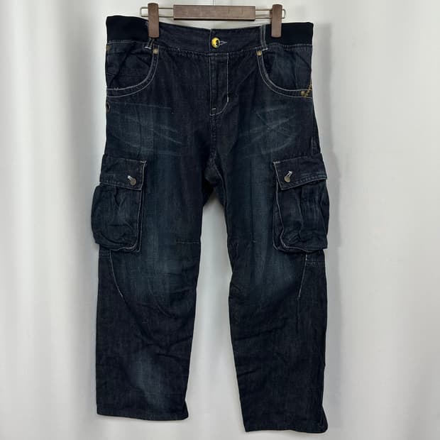   MLB 남자 밴딩 면 데님팬츠 빅사이즈 86 (38-39인치)