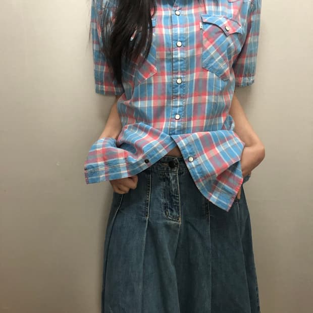 빈티지 리바이스 파스텔 체크 셔츠