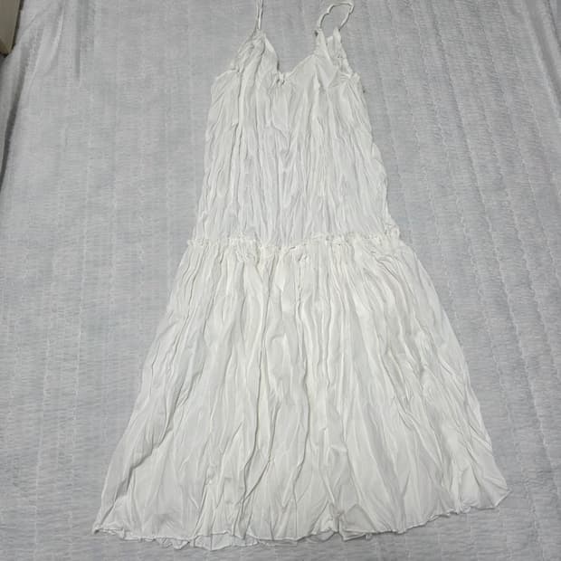 빈티지)레이어드 모리걸st 화이트 캉캉 프릴 여름휴양지 민소매 롱원피스