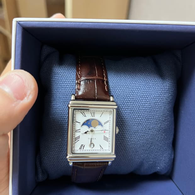 Timex x Noah Moon 37mm Phase Watch Brown