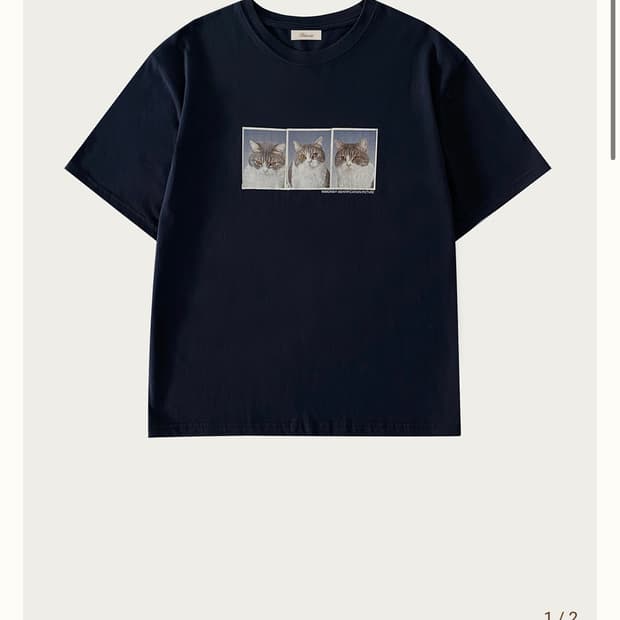 리본빛 먼지 티셔츠 네이비 Meonzi T-shirts Navy