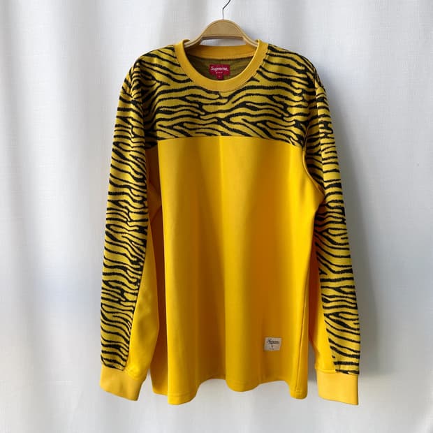 슈프림 19FW 지브라 롱슬리브 탑 옐로우 L