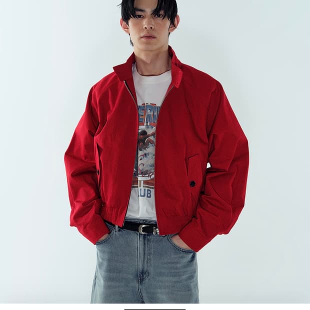 노이스 해링턴 블루종 자켓 레드 