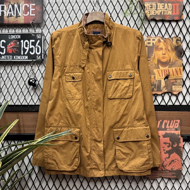 갭 빈티지 사파리 필드 자켓 전면 4포켓 포인트 브라운