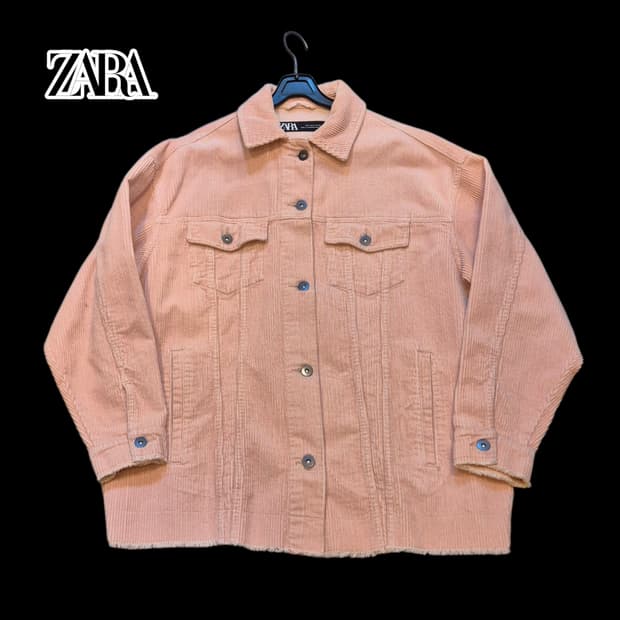 여성-FREE 자라 인디핑크 코듀로이자켓 