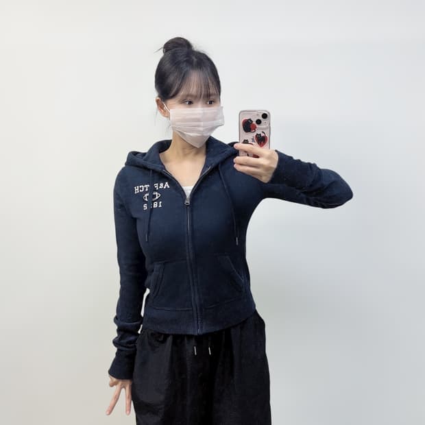 아베크롬비 피치 로고 후드집업 네이비