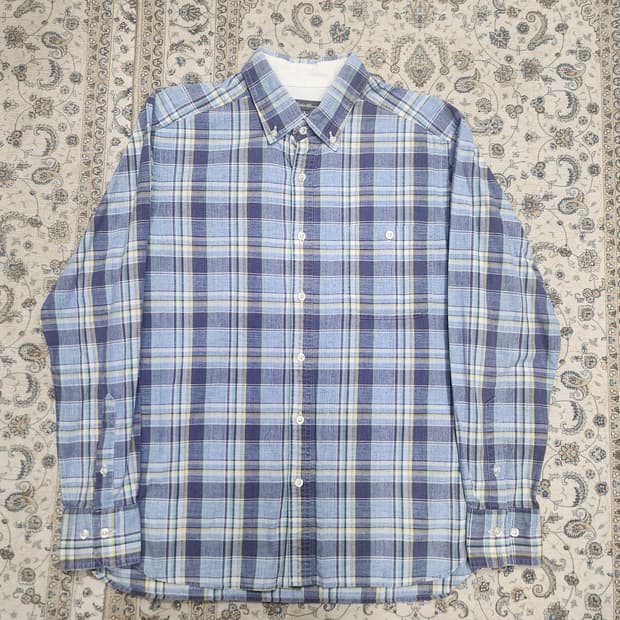 에디바우어 체크 면셔츠 S (크게나옴) (95-100)