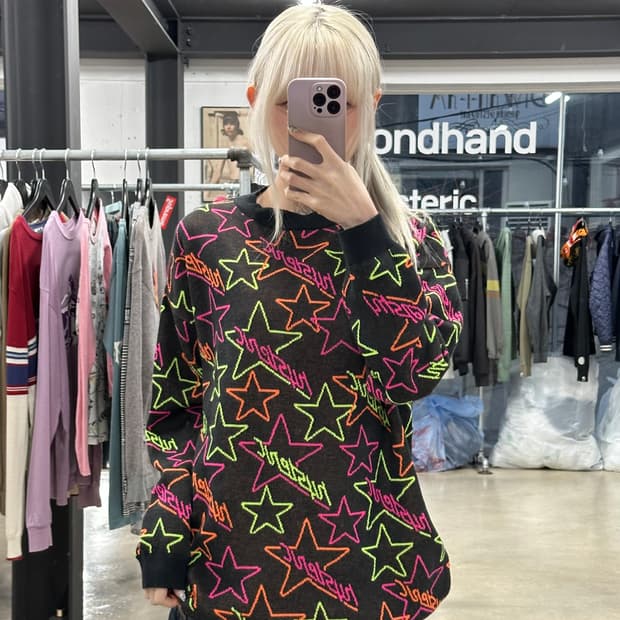 히스테릭 글래머 별 니트 스웨터