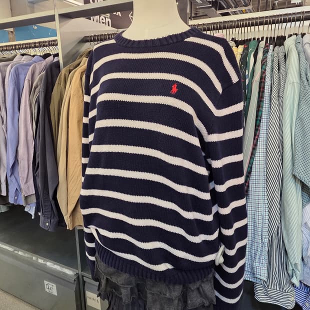 POLO 폴로 네이비 스트라이프니트💯 
