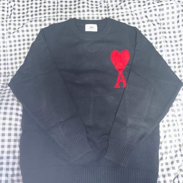 (m)아미 빅로고 니트 블랙