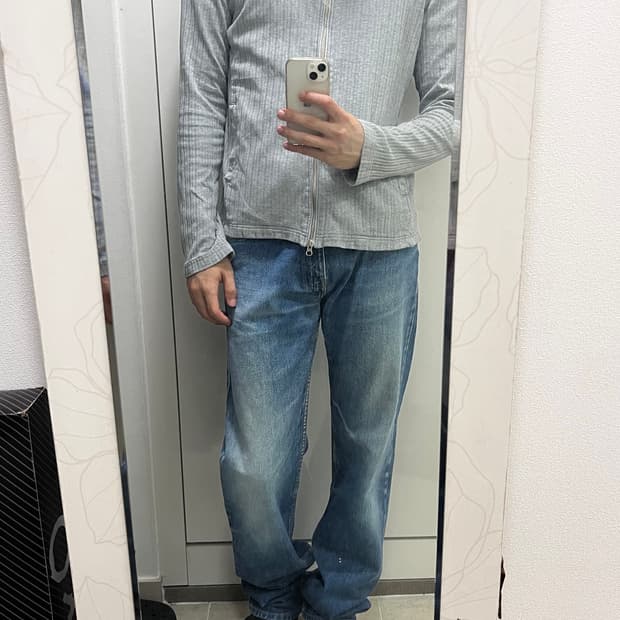 일본 빈티지 그레이 집업