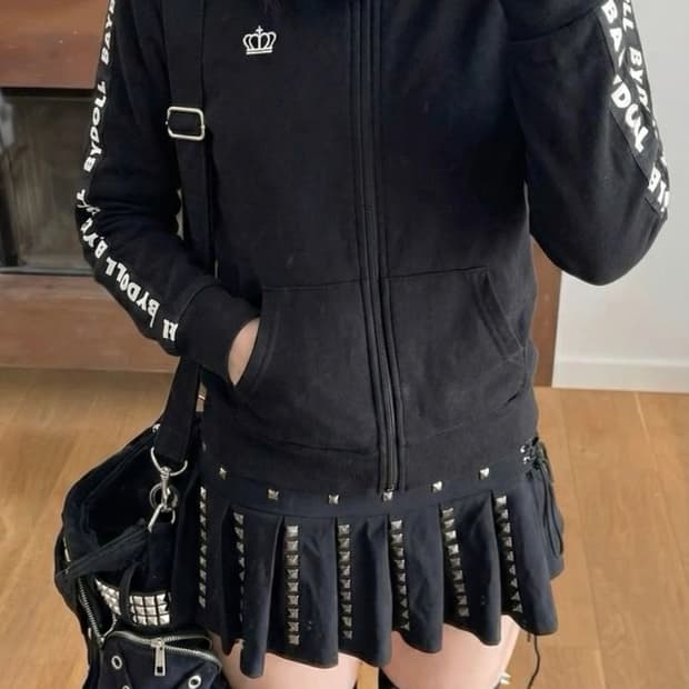 BabyDoll 베이비돌 블랙 후드집업 갸루/핀터/Y2k깔