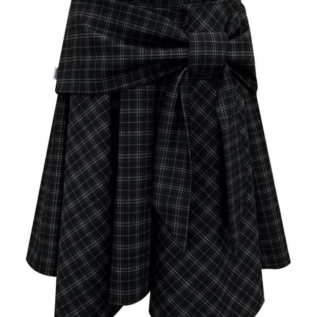 구함) 체메씨 보우 언발란스 체크스커트