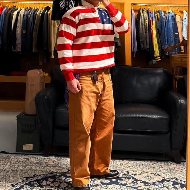 바바리안 성조기 럭비 셔츠 럭비티 L 105