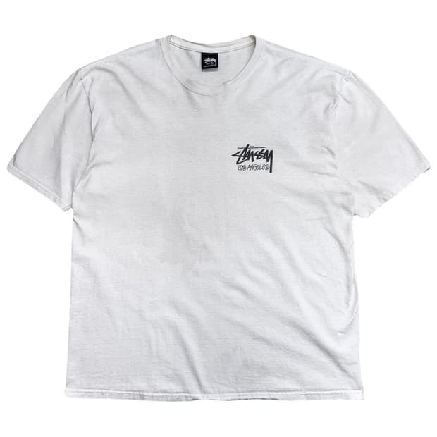 STUSSY LOS ANGELES 그래픽 반팔 티 화이트 XL