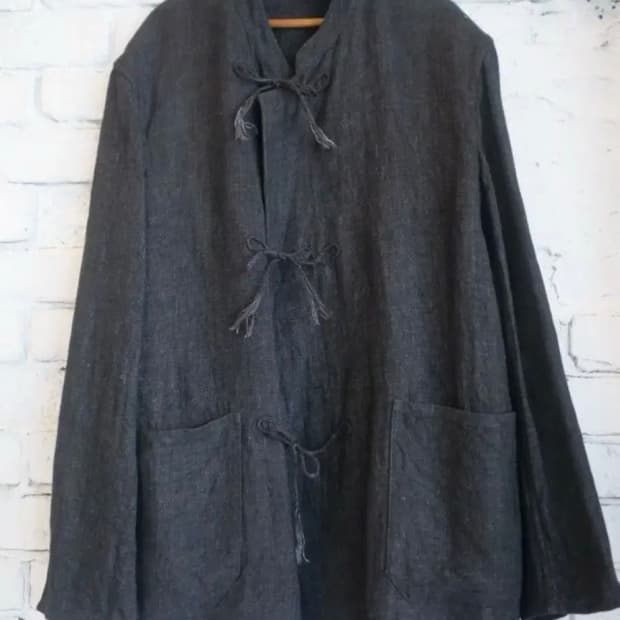 코모리 린넨 스탠드 카라 자켓 [3]