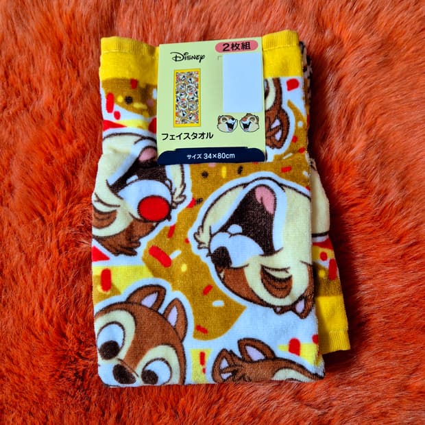 Disney 칩앤데일 세안 욕실 수건 2장 새상품