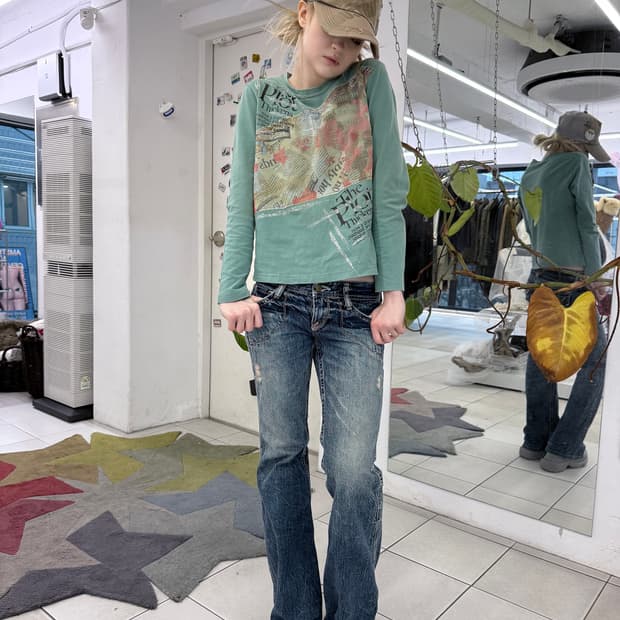 washed bootcut jeans