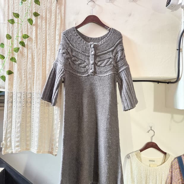 울 니트 원피스