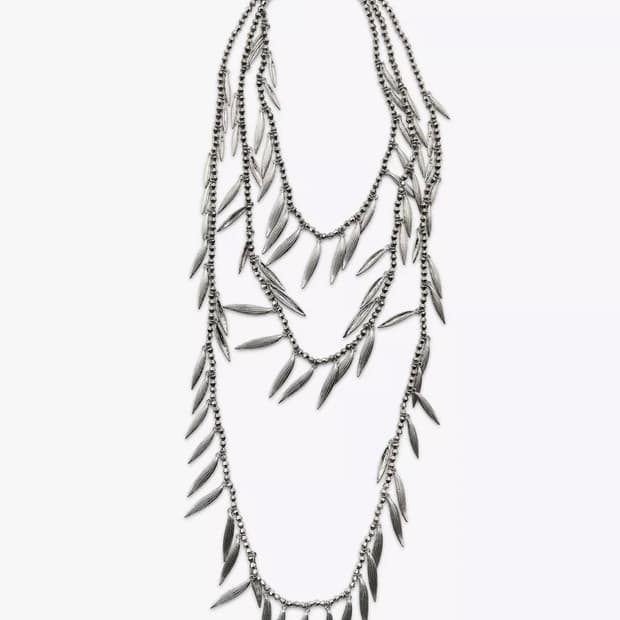 Zara 텍스처 디테일 비즈 네크리스 목걸이