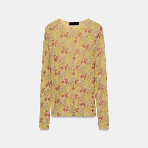 자라 플로럴 패턴 니트 탑