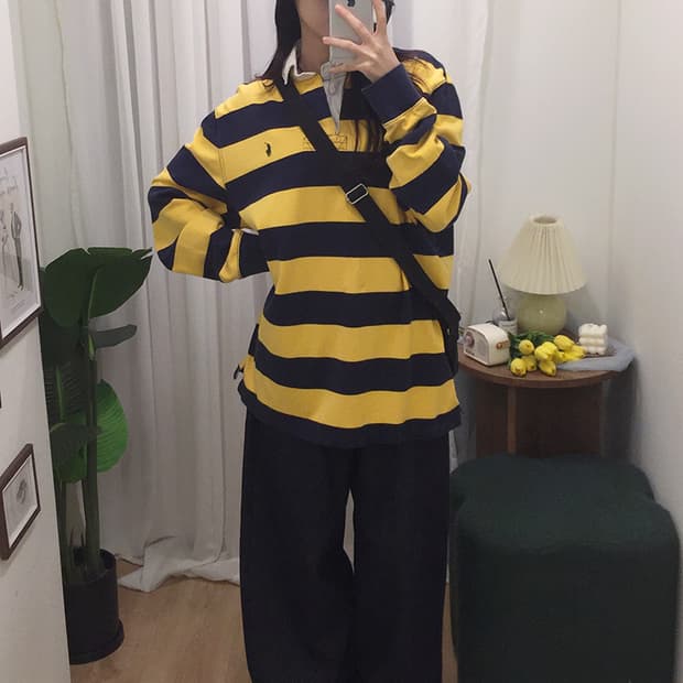 공용 폴로 럭비 티셔츠 100