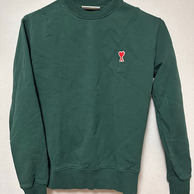아미 AMI 하트 로고 맨투맨 그린 S 사이즈
