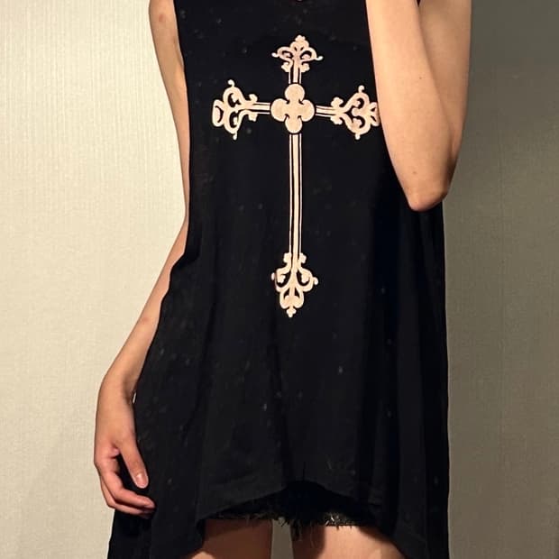 cross punk sleeveless