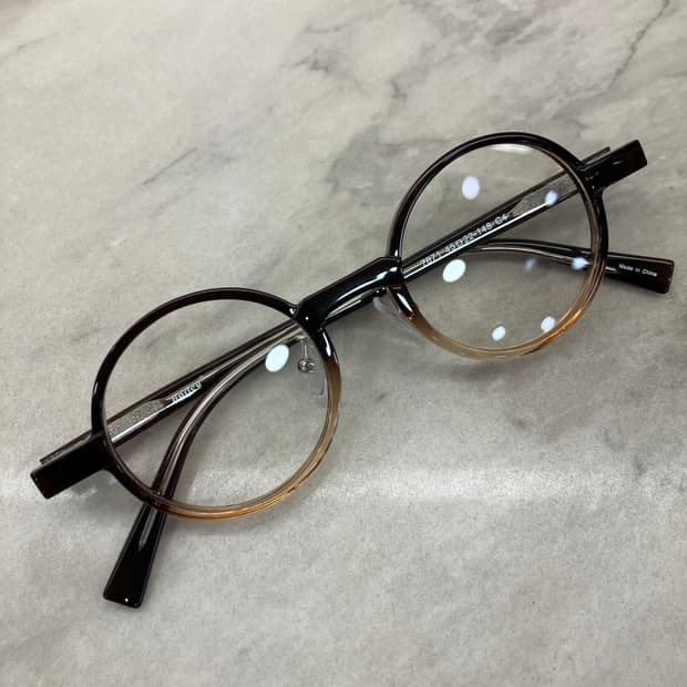 B60 HL 브라운 투톤 라운드 뿔테 안경7671