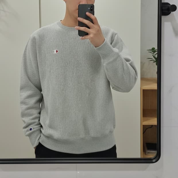 [M]<챔피온 리버스위브> 그레이 맨투맨
