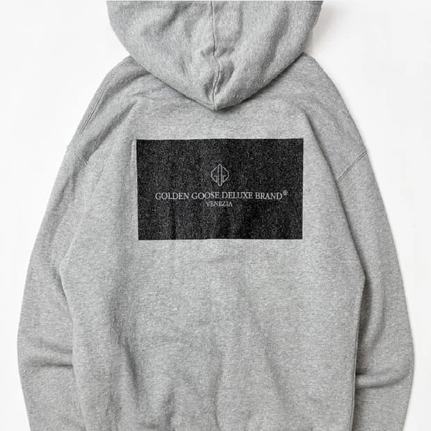 [L] 골든구스 백프린팅 로고 후드 집업 자켓