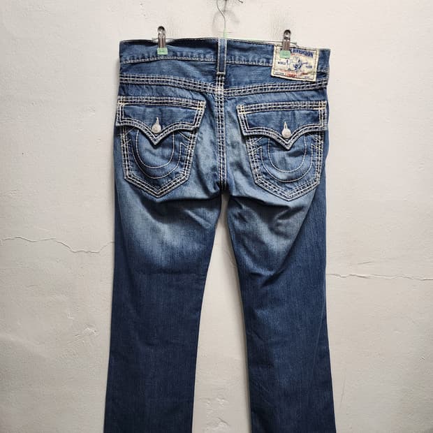 USA 트루릴리젼 y2k 스티치 데님 팬츠