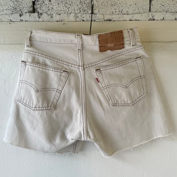 90s Vintage Levis 501 White Denim Shorts