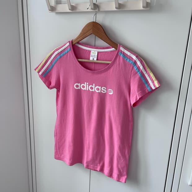 Adidas neo label 아디다스 삼선 핑크 반팔티셔츠