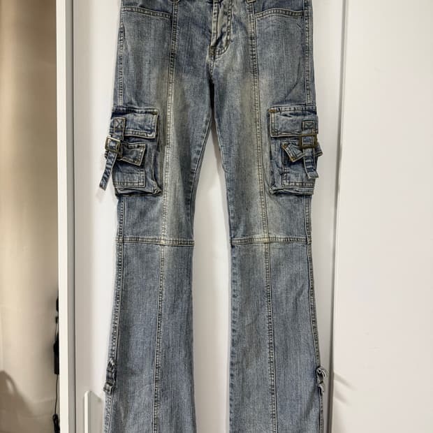 Cargo Bootcut Denim Jeans