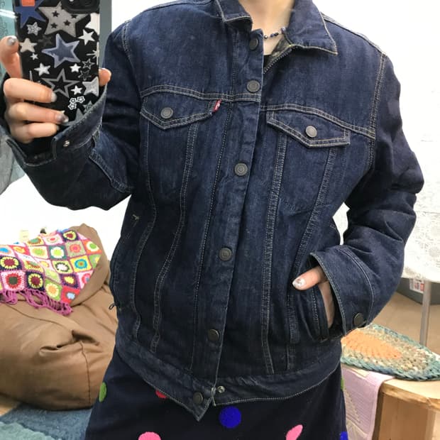 리바이스 구스다운 데님 패딩 