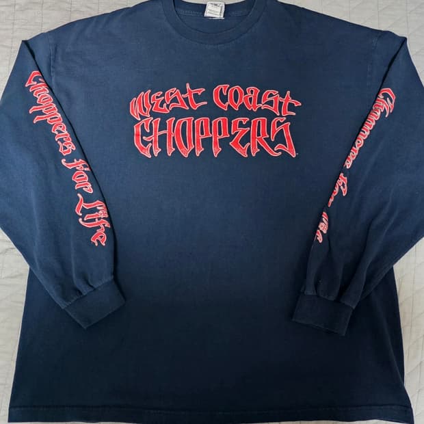 [3XL] 빈티지 WCC 웨스트 코스트 차퍼스 폰트 롱슬리브 네이비