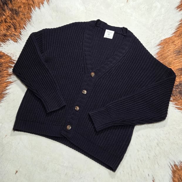 빈티지 네이비 브이넥 가디건
