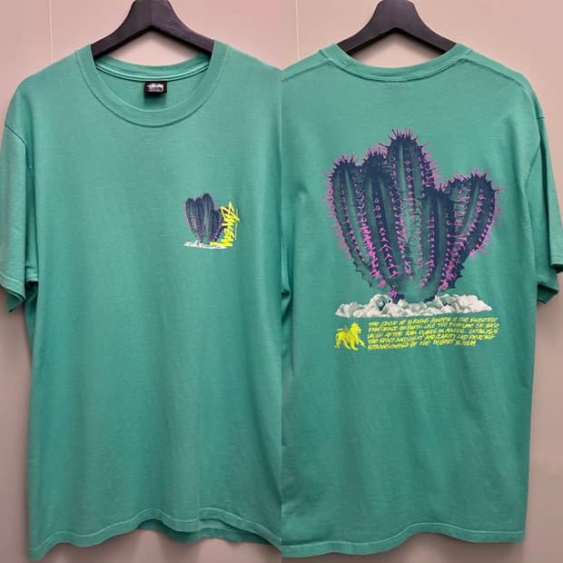 (L~XL)Stussy 스투시 데저트 블룸 선인장 프린팅 반팔티셔츠