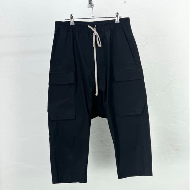 릭오웬스 블랙 18ss 드로우스트링 카고팬츠