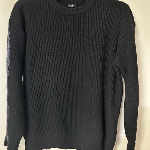  테이크이지 램스울 크루넥 오버니트 블랙 L