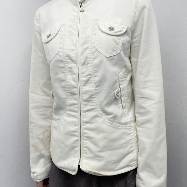 엘르 화이트 포켓 코듀로이 자켓