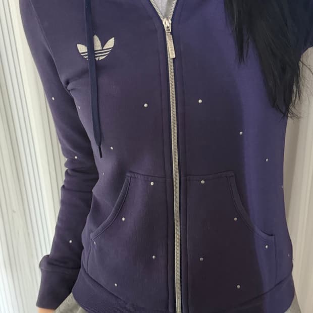 아디다스 퍼플 후드집업 85